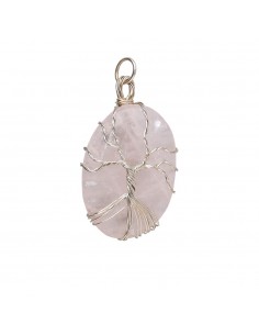Pendentif en Quartz Rose et...