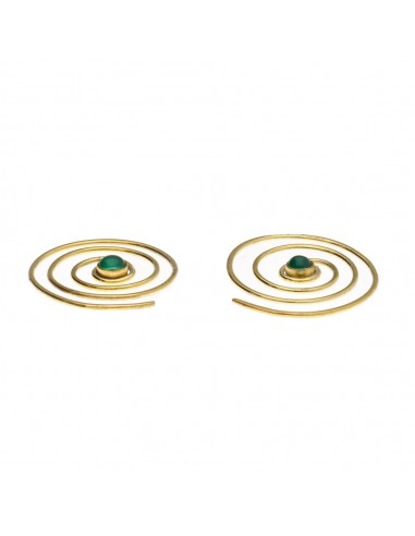 Orecchini in bronzo con minerale -52-