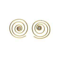 Bronze Earrings with Minerals -52-