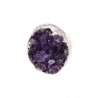 Bague Druse en améthyste plaquée argent