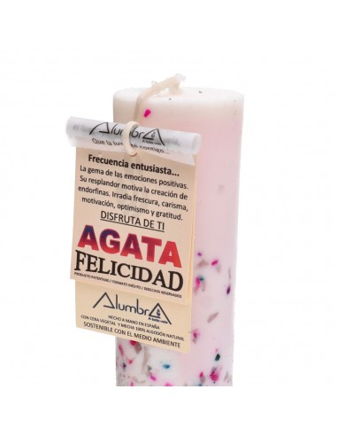 Candela artigianale con agata - Felicità