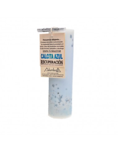 Candela artigianale con Calcite Blu -...