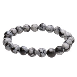 Bracciale in Obsidiana Neve 8 millimetri