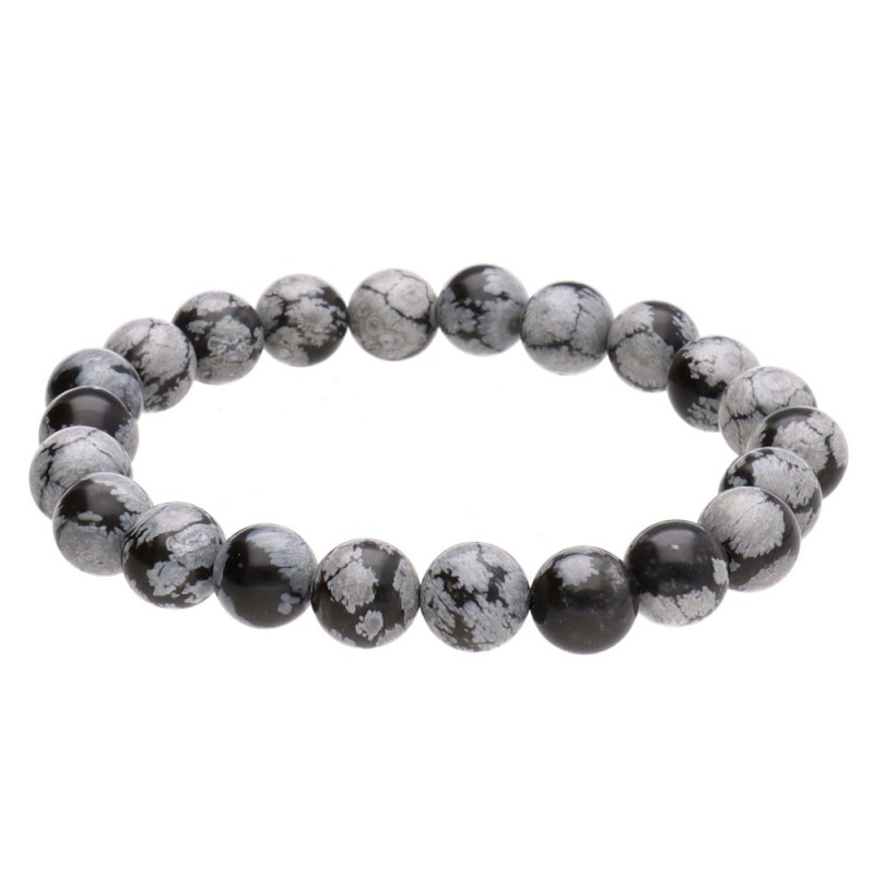 Bracciale in Obsidiana Neve 8 millimetri