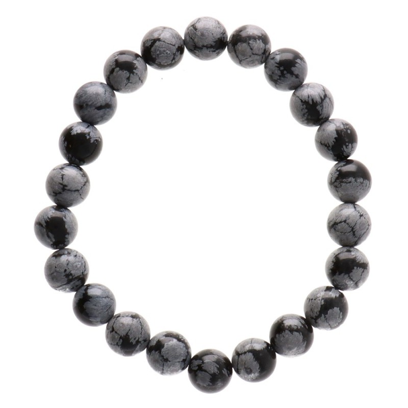Bracciale in Obsidiana Neve 8 millimetri
