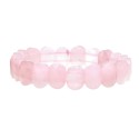 Pulsera Óvalos Facetados de Cuarzo Rosa