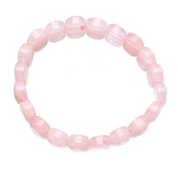 Bracciale Ovali Faccettati di Quarzo Rosa