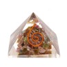 Pyramide de tourmaline multicolore en résine avec spirale 3x3cm