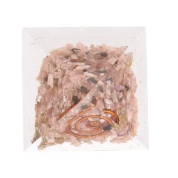 Piramide Orgonite in Rodocrosite in Resina con Spirale 3x3cm