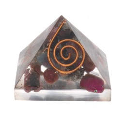Piramide di Zaffiro Multicolore in Resina con Spirale 3x3cm /_\