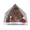 Pirámide Orgonita de Zafiro Multicolor en Resina con Espiral 3x3cm