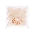 Pyramide de sélénite en résine avec spirale 3 x 3 cm /_\