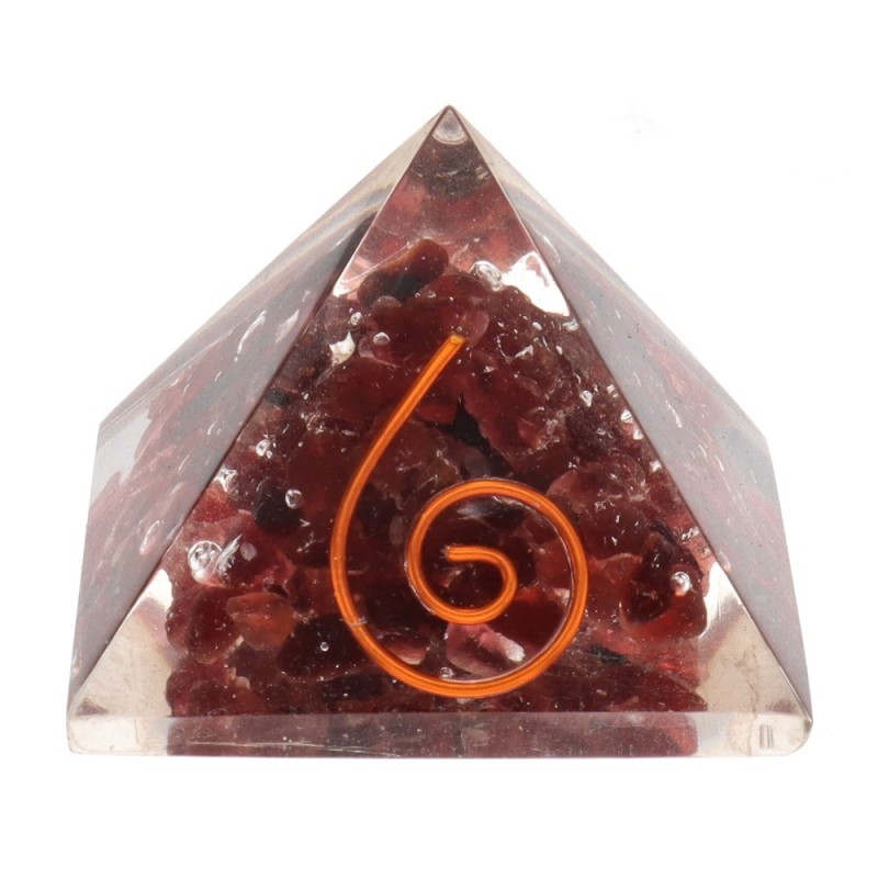 Piramide di Granato in Resina con Spirale 3x3cm /_\