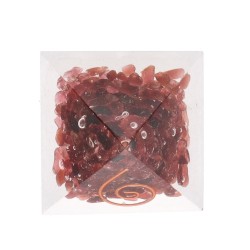 Piramide Orgonita di Granato in Resina con Spirale 3x3cm