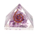 Pyramide d'améthyste en résine avec spirale 3 x 3 cm /_\