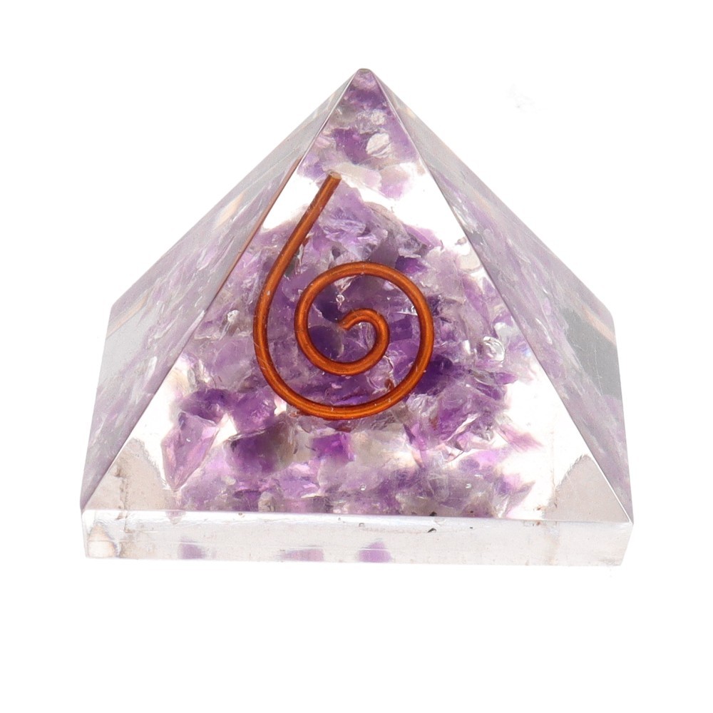 Amethyst Pyramid in Resin with 3x3cm Spiral