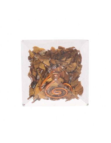 Resin Tiger's Eye Pyramid with Spiral...