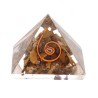 Piramide Orgonite in Occhio di Tigre in Resina con Spirale 3x3cm