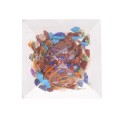 Pyramide de minéraux mixtes en résine avec spirale 3x3cm