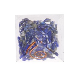 Piramide Orgonite in Lapislazzuli in Resina con Spirale 3x3cm