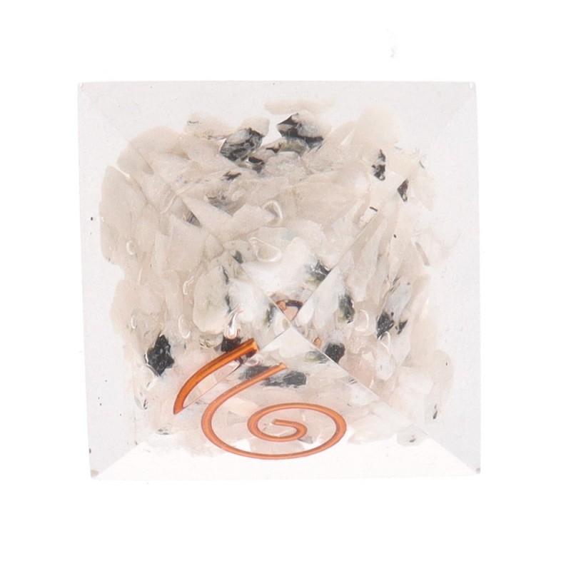 Piramide di Pietra Luna in Resina con Spirale 3x3cm /_\