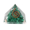 Pyramide de malachite en résine avec spirale 3x3 cm /_\