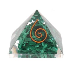 Piramide di Malachite in Resina con Spirale 3x3cm /_\