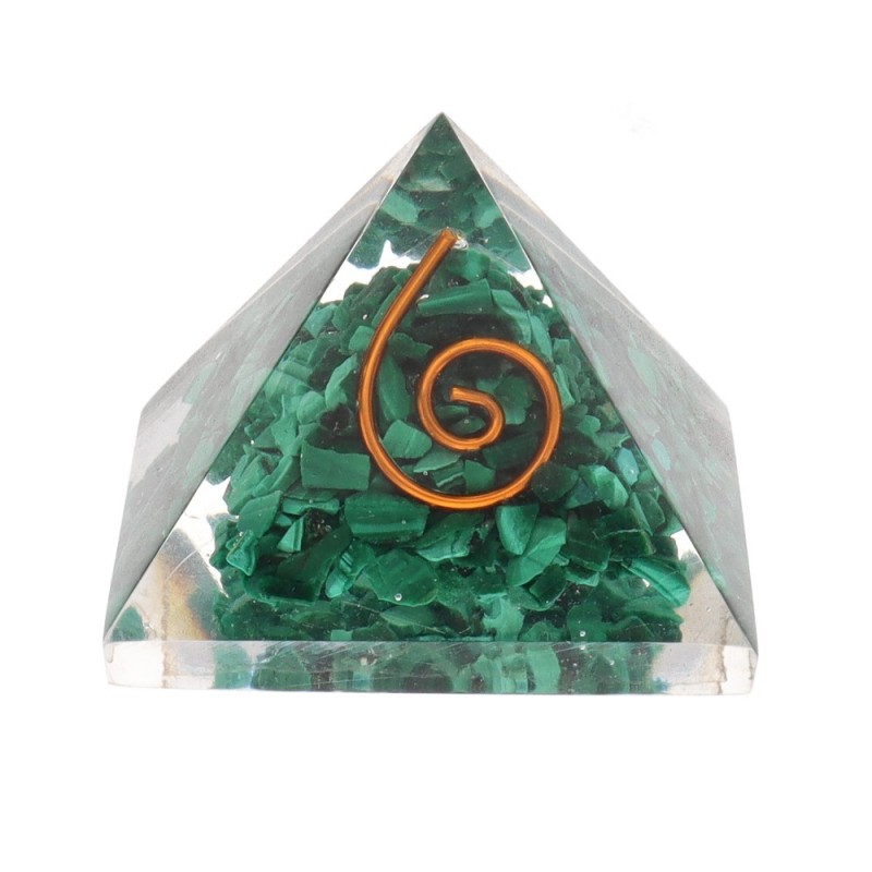 Piramide di Malachite in Resina con Spirale 3x3cm /_\