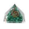 Piramide Orgonite di Malachite in Resina con Spirale 3x3cm
