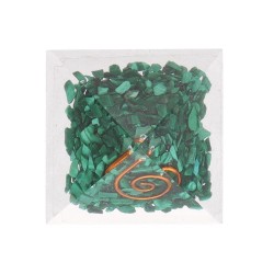 Piramide Orgonite di Malachite in Resina con Spirale 3x3cm
