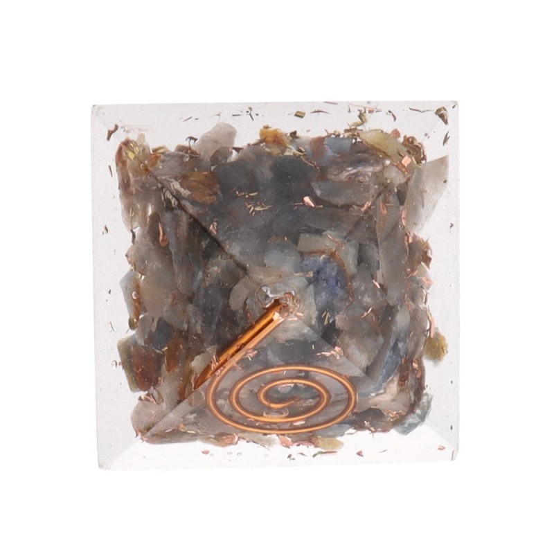 Piramide di Cianite Blu in Resina con Spirale 3x3cm /_\