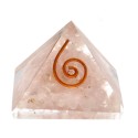 Pirâmide de Quartzo Rosa em Resina com Espiral 3x3cm /_\