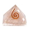 Pirâmide de Quartzo Rosa em resina com espiral 3x3cm
