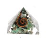 Piramide Orgonite di Smeraldo in Resina con Spirale 3x3cm