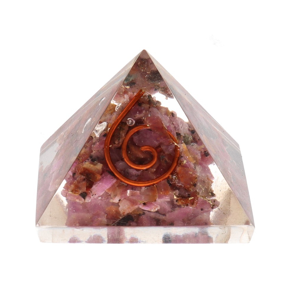 Resin Ruby Pyramid with 3x3cm Spiral