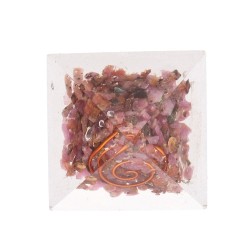 Piramide Orgonite di Rubino in Resina con Spirale 3x3cm