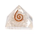 Pirâmide de Quartzo Branco em Resina com Espiral 3x3cm /_\