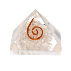 Piramide di Quarzo Bianco in Resina con Spirale 3x3cm /_\