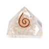 Pirâmide de Quartzo Branco em Resina com Espiral 3x3cm