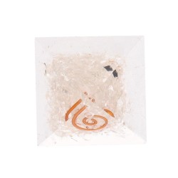 Piramide Orgonita in Quarzo Bianco con Spirale 3x3cm
