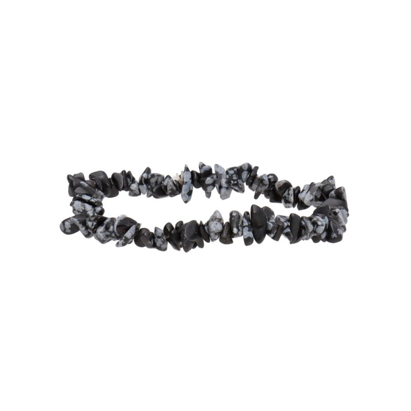 Bracciale Chip Piccolo in Obsidiana Neve/