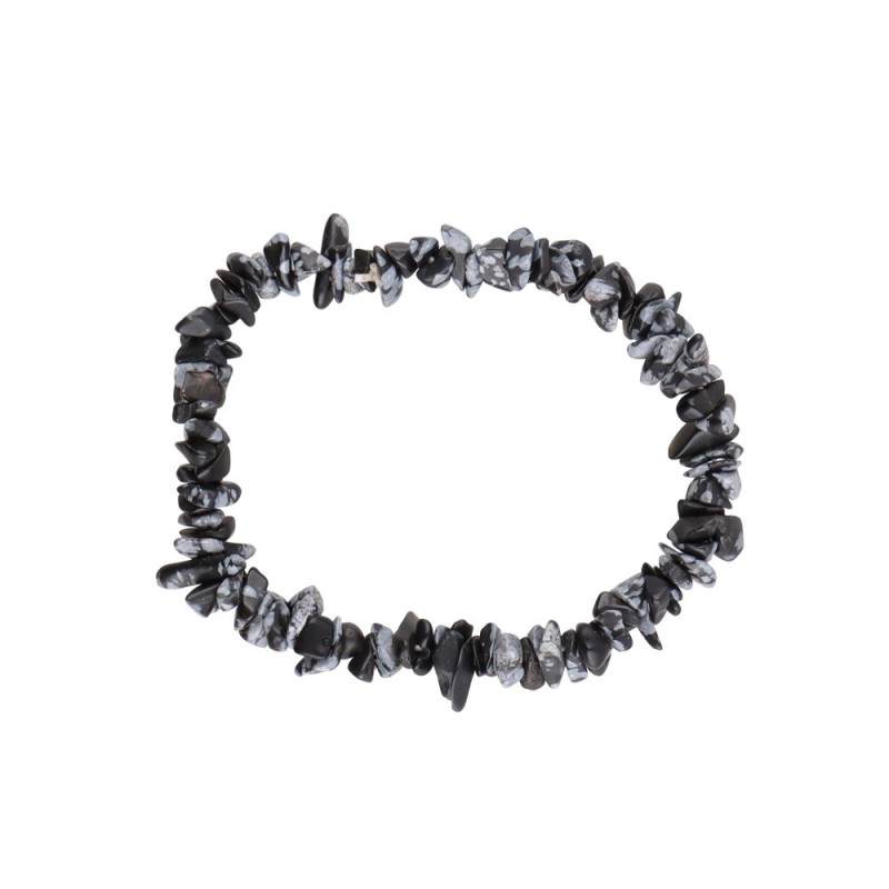 Bracciale Chip Piccolo in Obsidiana Neve/