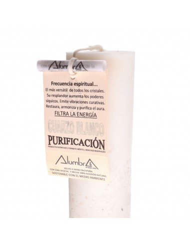 Candela artigianale con Quarzo Bianco...