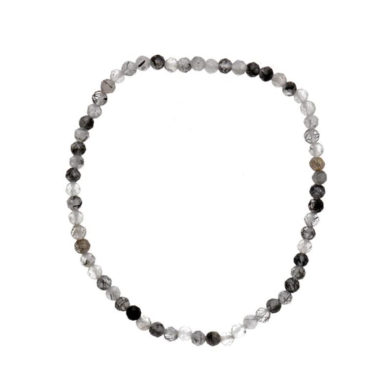 Bracciale Facetato Quarzo Tormalinato 3mm | Gioielleria Naturale ed Energetica