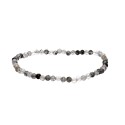 Pulsera Facetada Cuarzo Turmalinado 3mm | Joyería Natural y Energética