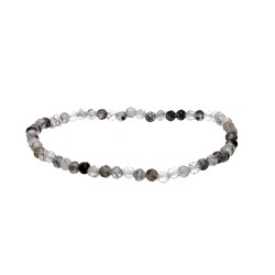 Bracciale Facetato Quarzo Tormalinato 3mm | Gioielleria Naturale ed Energetica
