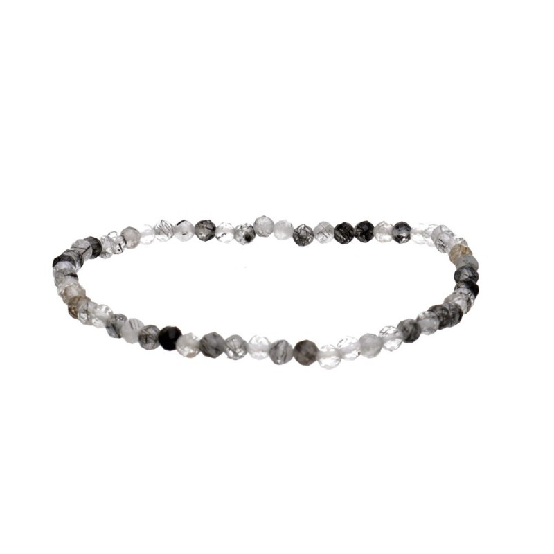 Bracciale Facetato Quarzo Tormalinato 3mm | Gioielleria Naturale ed Energetica