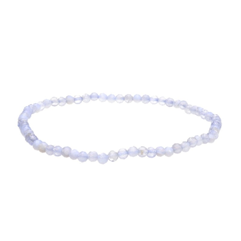 Bracciale in Calcedonio Faccettato 3mm: Eleganza e Energia Naturale