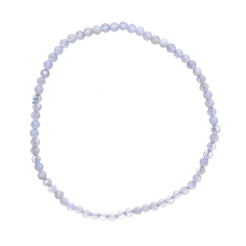 Bracciale in Calcedonio Faccettato 3mm: Eleganza e Energia Naturale