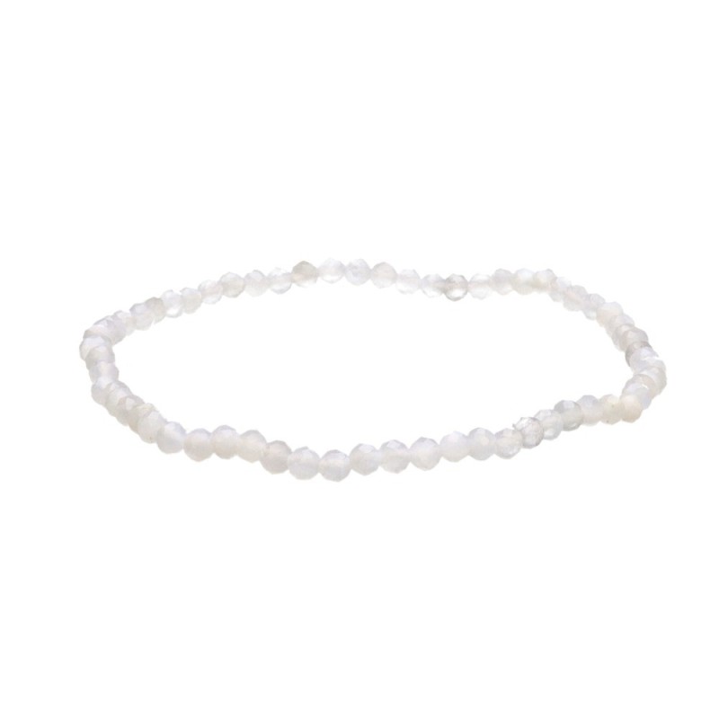 Bracciale Pietra Luna Adularia Bianca 3mm - Eleganza e Energia Naturale